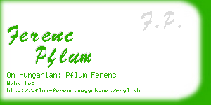 ferenc pflum business card